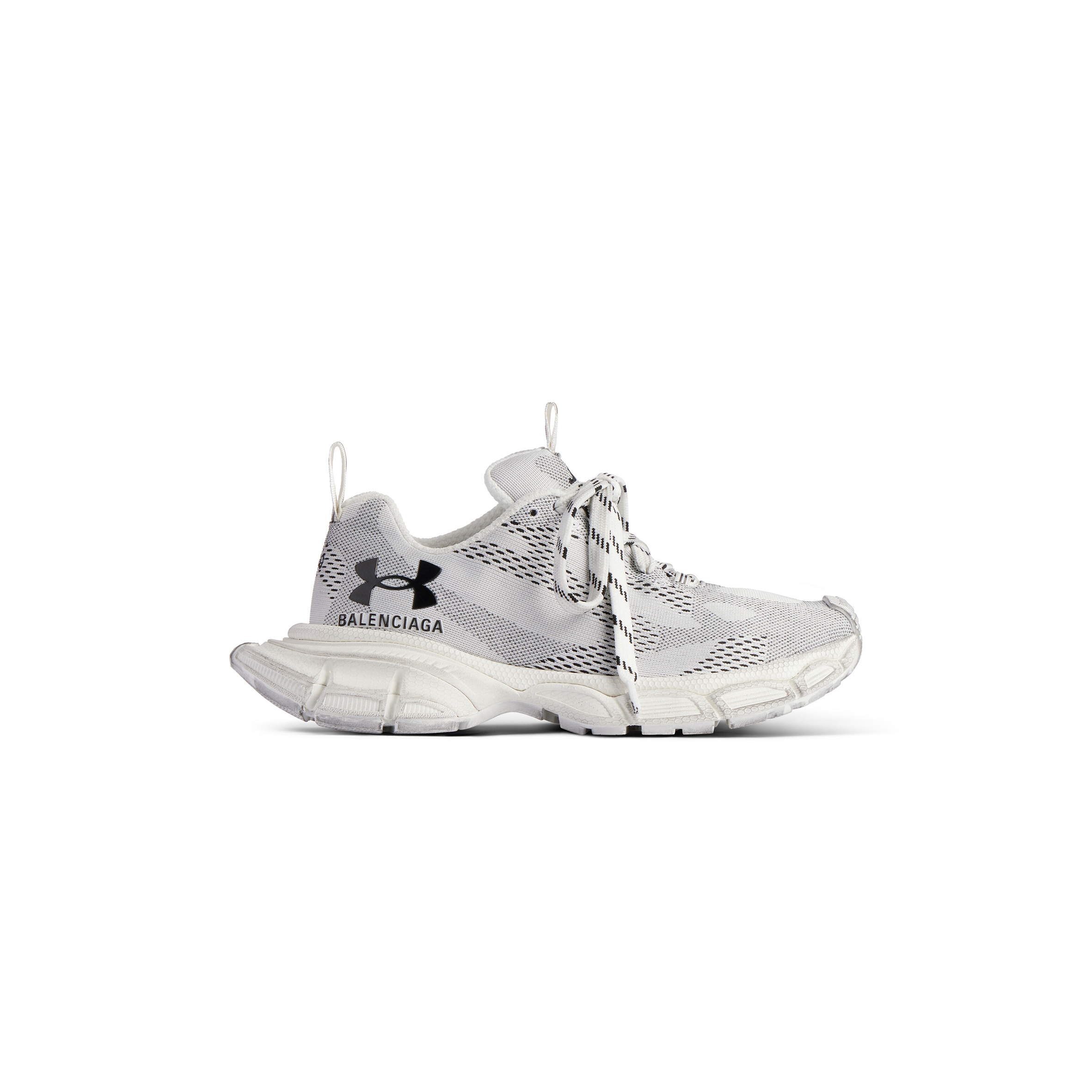 Ba*len*cia*ga men''s under armour 3xl knit trainers in white black 814419w3xua9010